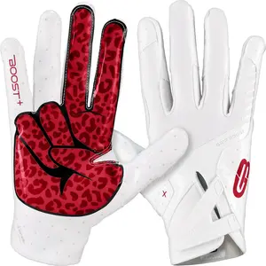 Grip Boost Peace Stealth 6 Boost Plus Football Gloves - White/Crimson