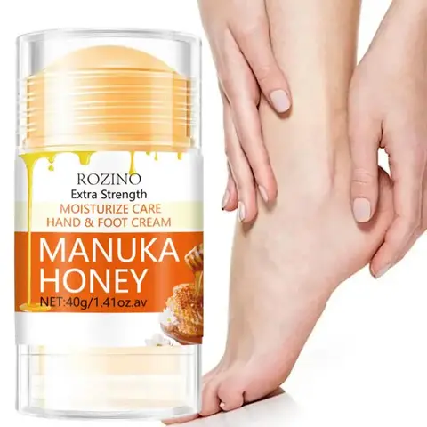 40g Honey Hand & Foot Care Cream Stick, Hydrating Hand & Foot Moisturizer Balm, Moisturizing Foot Care, for Rough Cracked Dry Skin, Daily Care for Hands, Elbows and Feet, Intensive Foot Dead Skin Remover