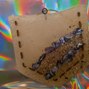 Pocket Freshie with shells and glitter