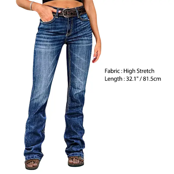 Flamingals Wash High Waist Bootcut Jeans Without Belt