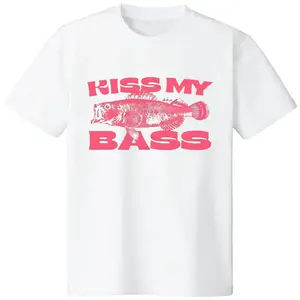 Kiss My Bass Vintage Style Fishing T-Shirt, Fisher Graphic Shirt Pink Design Limited Edition Menswear Birthday Christmas Day Menswear Birthday