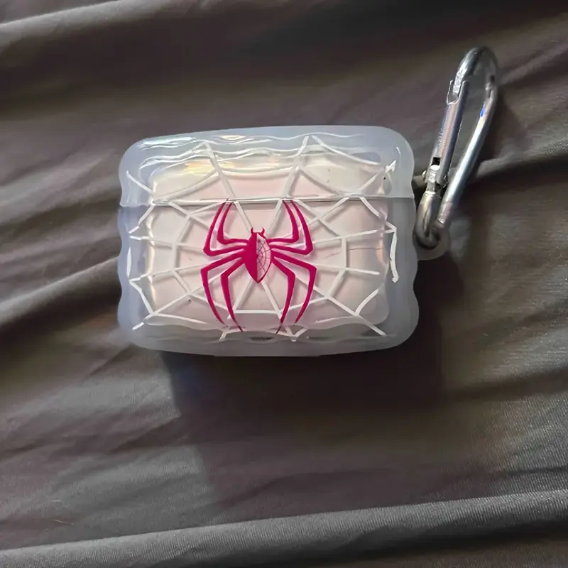 Spider Wave Edge Earphone Box for AirPods 1/2/3, Compatible with AirPods Pro & Pro 2, Includes Hanging Loop, Clip, Protection