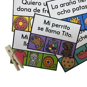 Spanish Sentence Clip Cards homeschool supply