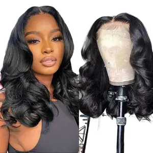 Summer Hairstyles Bob Wig Human Hair 13x6 Body Wave HD Lace Front Wigs Human Hair 180% Density Glueless Short Bob Wigs for Black Women Natural Black 14 inch Budget friendly wigs#SummerWins #DealsForYouDays