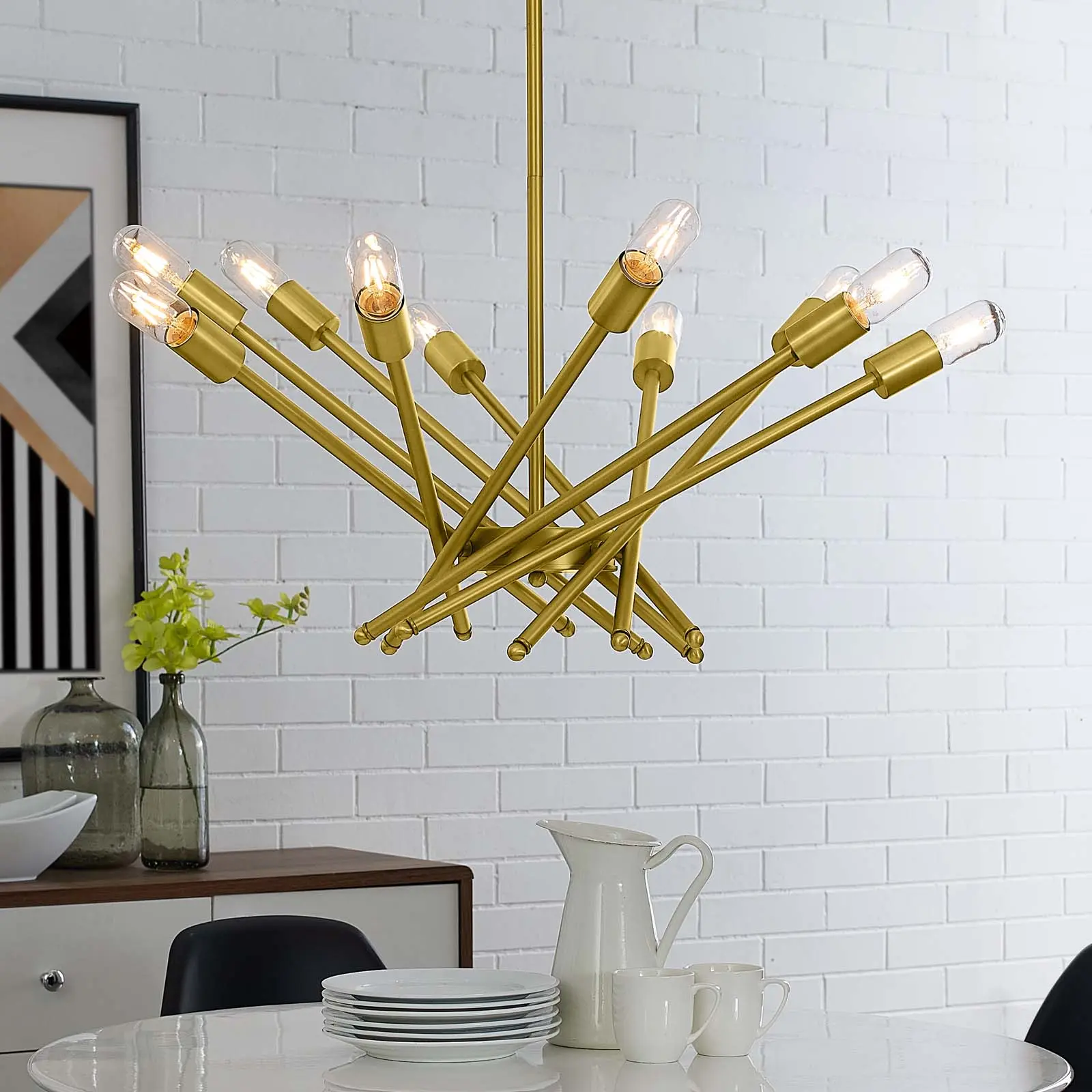 Modway Cherish Brass Metal Pendant Light