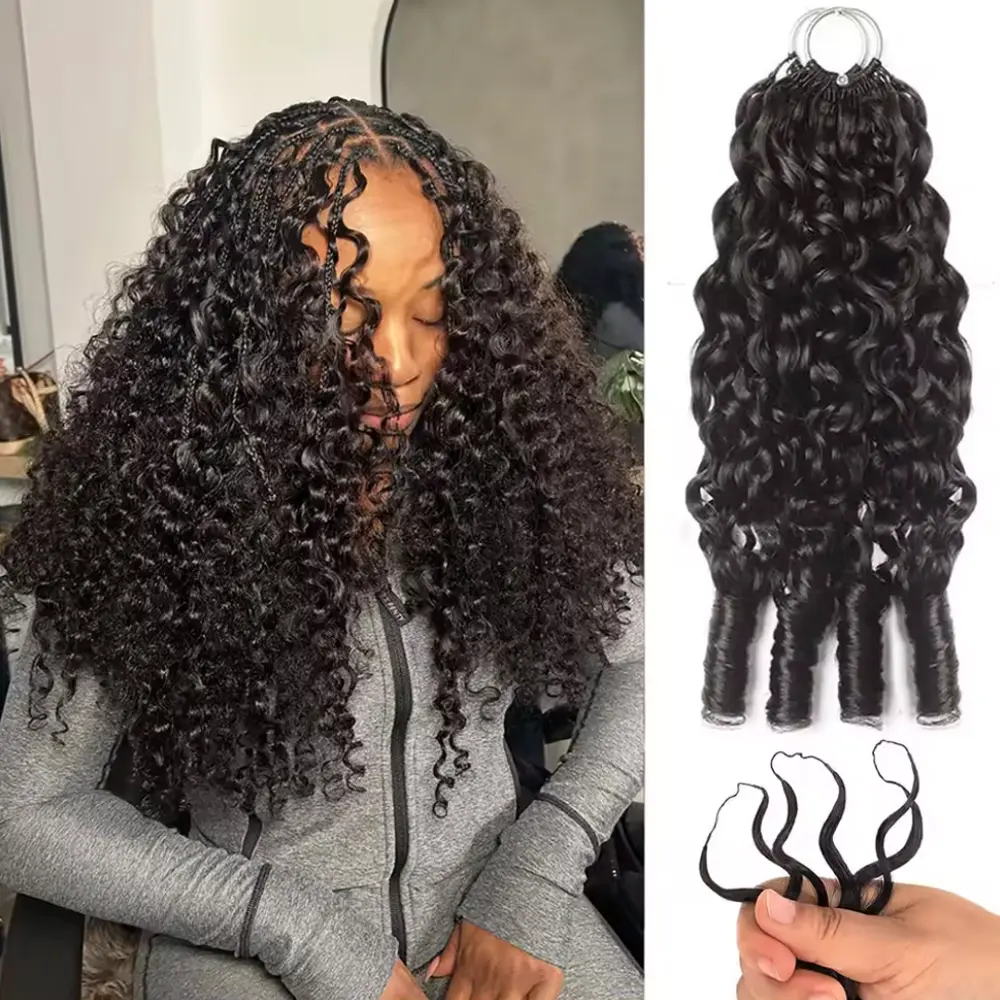 [HOT] Burmese Curly Crochet Hair Human Hair Extensions Miracle Knots Pre-Separated 50g/Pack (32-38 Strands Per Pack）– Knotless Boho Braids, 4-5 Packs for Full Head, Multiple Curly & Wave Textures Protective Hairstyles For Black Women