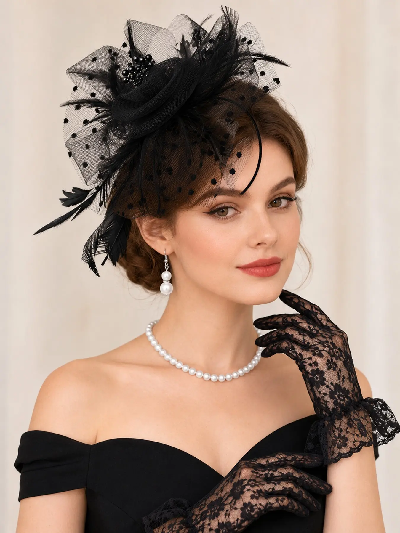 tea party hat and gloves set - TikTok Shop display picture 1