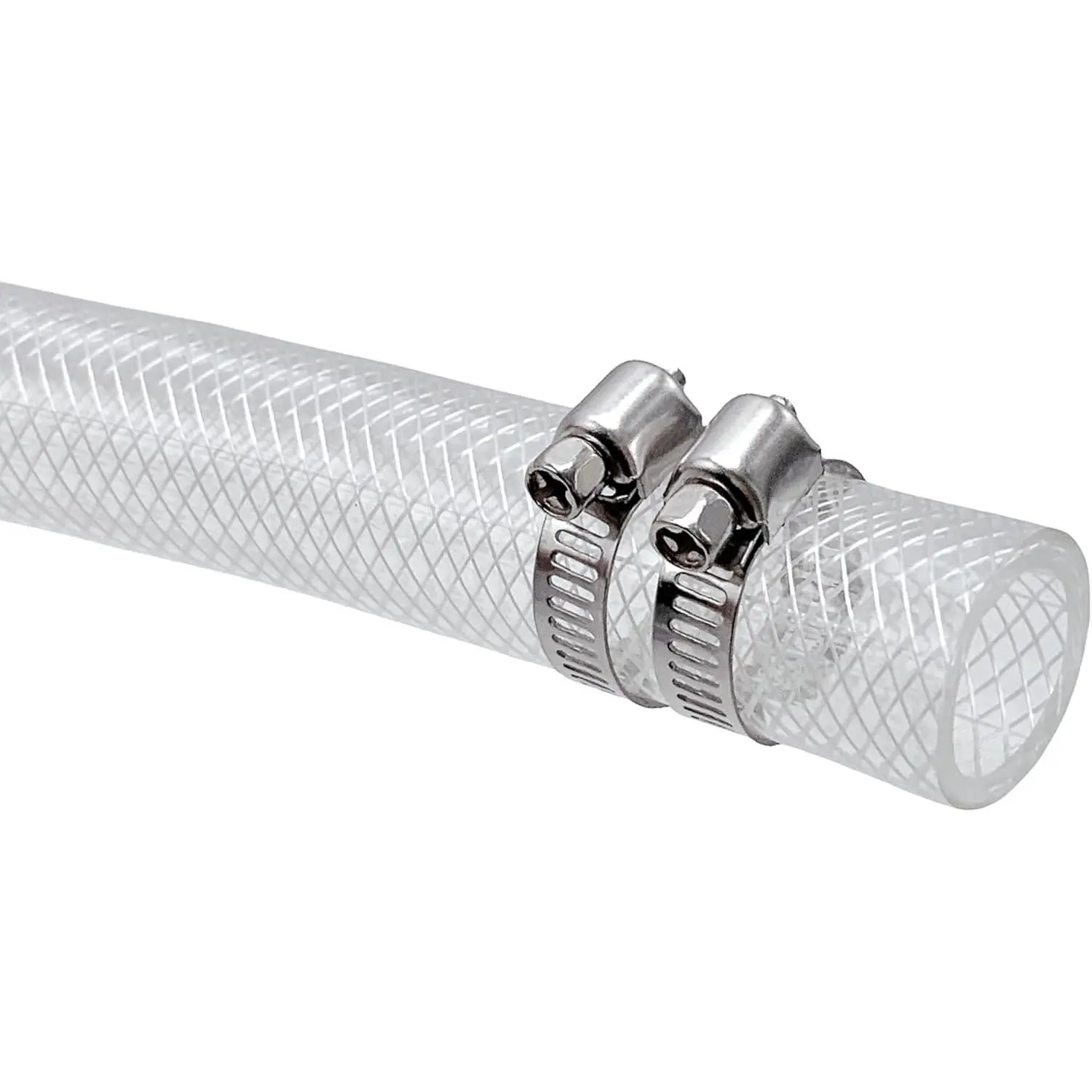 1/2" ID x 3/4" OD - 10 Ft High  Braided Clear PVC Vinyl Tubing Flexible Vinyl Tube, Heavy Duty Reinforced Vinyl Hose Tubing