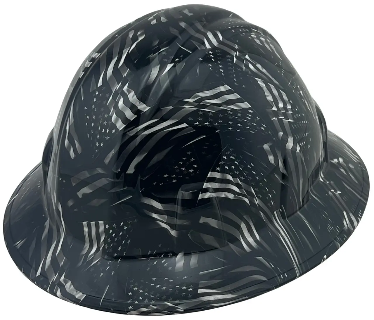 Texas America Safety Company Hydro Dipped Full Brim Style Hard Hat - Covert Flag Hard hat Design