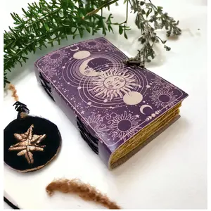 Vintage Leather 200 Page Journal Book of Spell Shadows with Antique Handmade Deckle Edge Paper