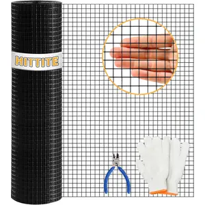 HITTITE 1/2 inch Black Garden Hardware Cloth 24inx50ft 24inx100ft 48inx50ft 48inx100ft 19 Gauge Welded Wire Fencing for Chicken Coop Duck Pen & Home Improvement Projects
