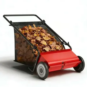 Efficient 21-Inch Push Lawn Sweeper – Heavy-Duty Steel Frame, 4-Brush System, Large 3.5 Cu.Ft Pusher, Manual Leaf & Debris Collector – Easy to Use