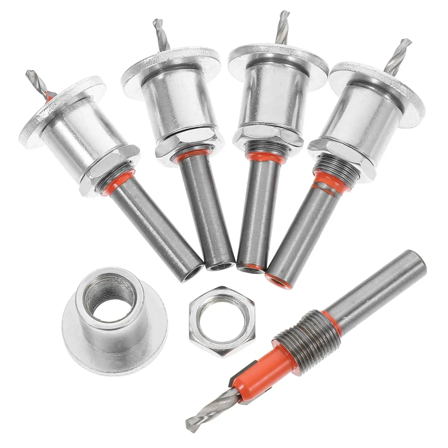 GJANSH Countersink Drill Bit Set 5Pcs(2.8/3.0/3.2/3.5/4mm), Woodworking Countersink Drill Bits with Adjustable Bit Depth Stop for Wood.(8mm Countersink Diameter)