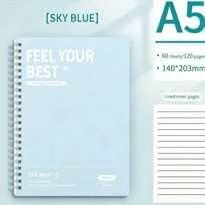 60pages A5 Spiral Notebook, Hardcover with Tear-Off Pages, Multiple Colors, Ideal for Office & Study, Studying Essentials, Essential for Professionals