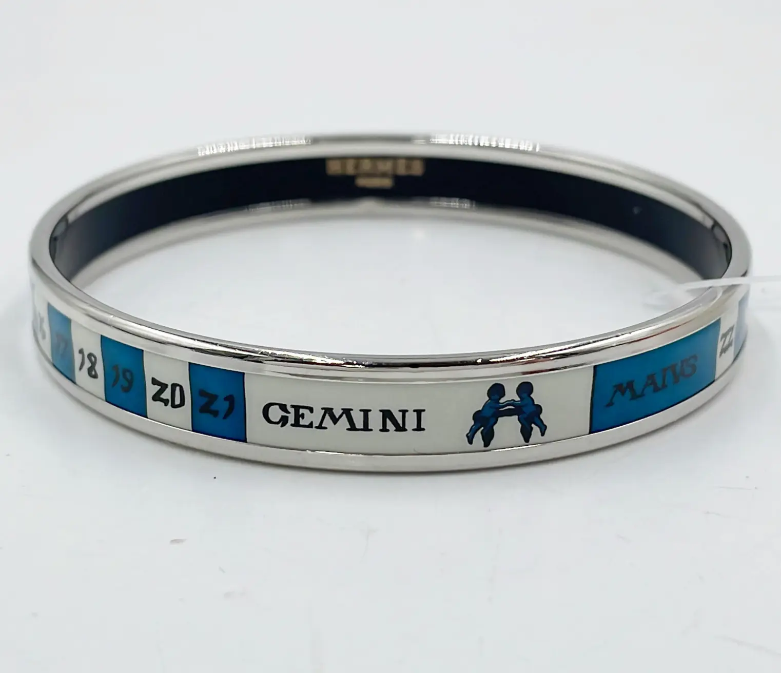Pre-owned M143 HERMES Astrologie "Gemini" Enamel Bangle Bracelet ️ $799
