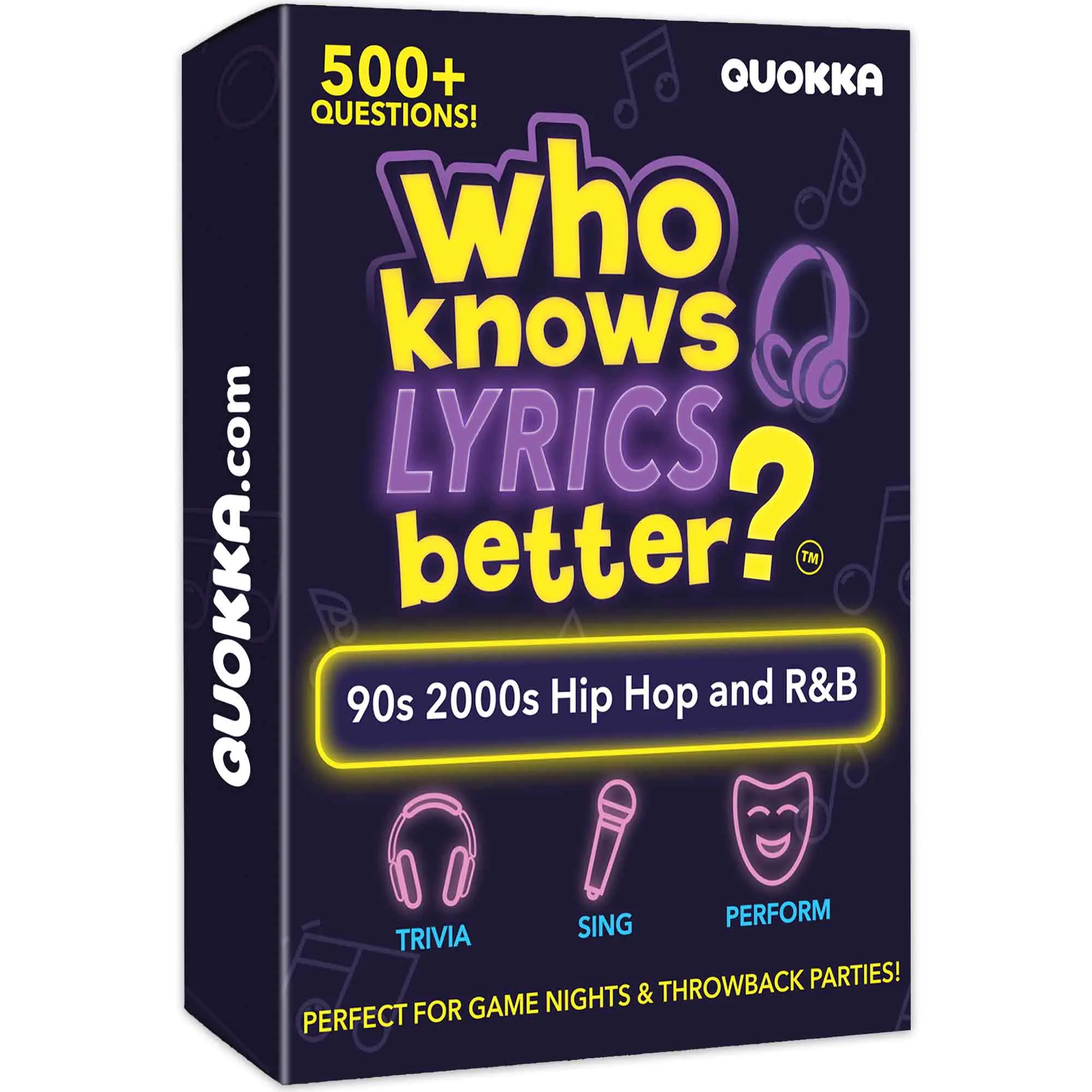 Quokka Themed 90s & 2000s Hip-Hop & R&B Lyric Trivia Card Game - 500+ Challenges, Karaoke-Compatible Party Card Set for "Who Knows Lyrics Better?" Fun, Cards Games, Game Cards