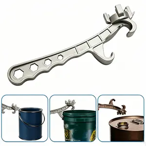 7-in-1 Aluminum Bung Wrench - Heavy Duty Drum & Bucket Opener for 5–55 Gallon Barrels, Non-Sparking Multi-Size Cap Removal Tool