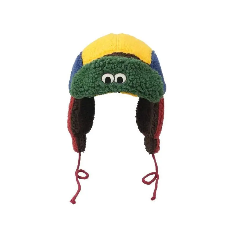 Funny Frog Puffer Trapper Pilot Hat - Warm Polyester Cotton Winter Cap with Lamb Fleece Lining, Ear Flaps for Adults (Head Circumference 55-58cm), All Seasons Funny Hats for Women, Cute, Outdoor, Animals, Men's Hats