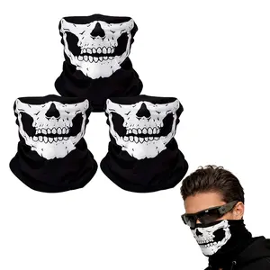 3 Pcs Skull Face Mask - Breathable Seamless Balaclava Mask, Reusable Headwear Scarf UV Sun Protection