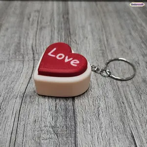 Heart Shape Clicker Fidget Toy Keychain with Keyring, Stress & Anxiety Relief Sensory Toy, Cute Portable Fashion Accessory for Kids, Clicker Fidget Toys
