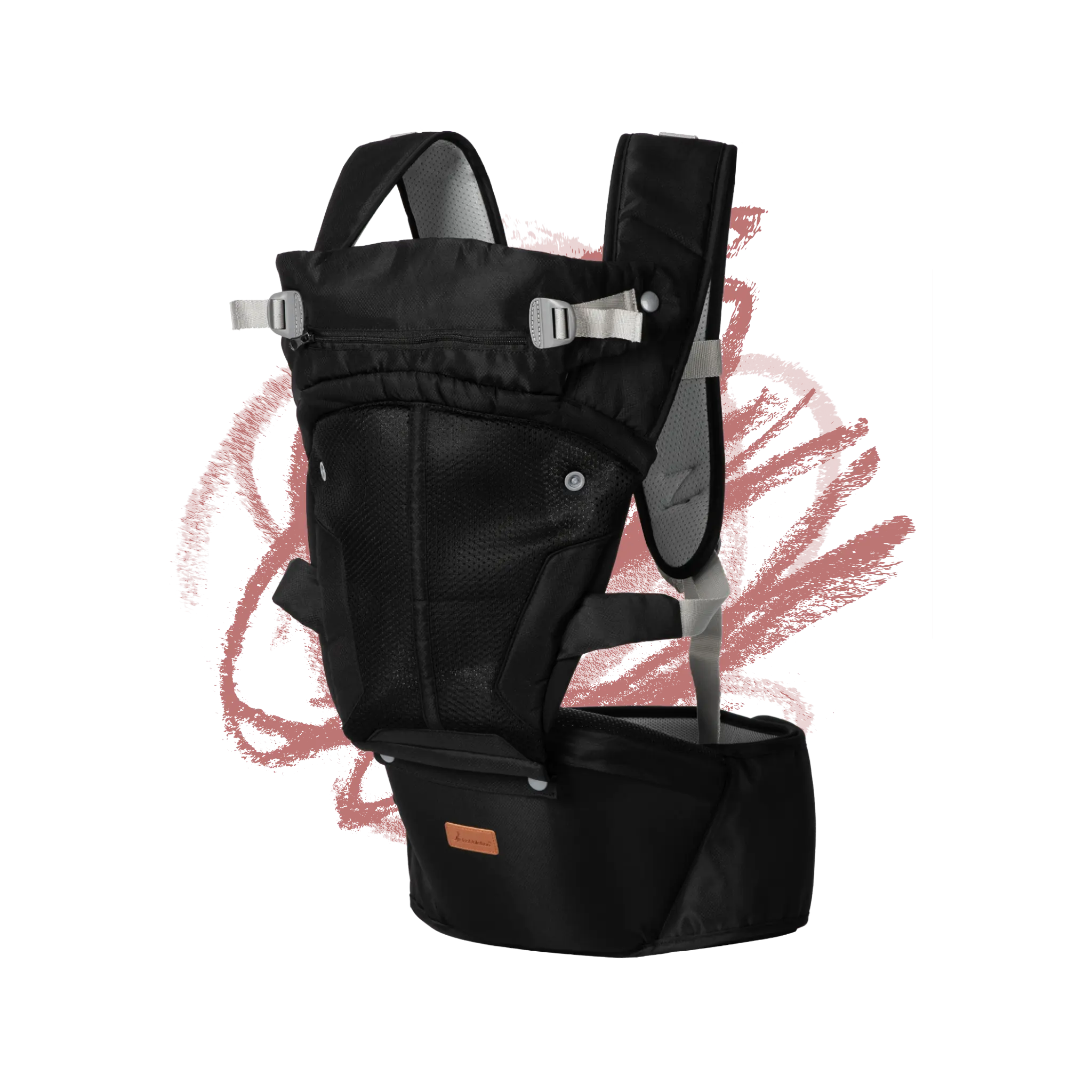 BabbleRoo 6-in-1 Ergonomic Baby Carrier with Hip Seat | Newborn to Toddler Carry (7-50 lbs) with Lumbar Support & Sun Hood
