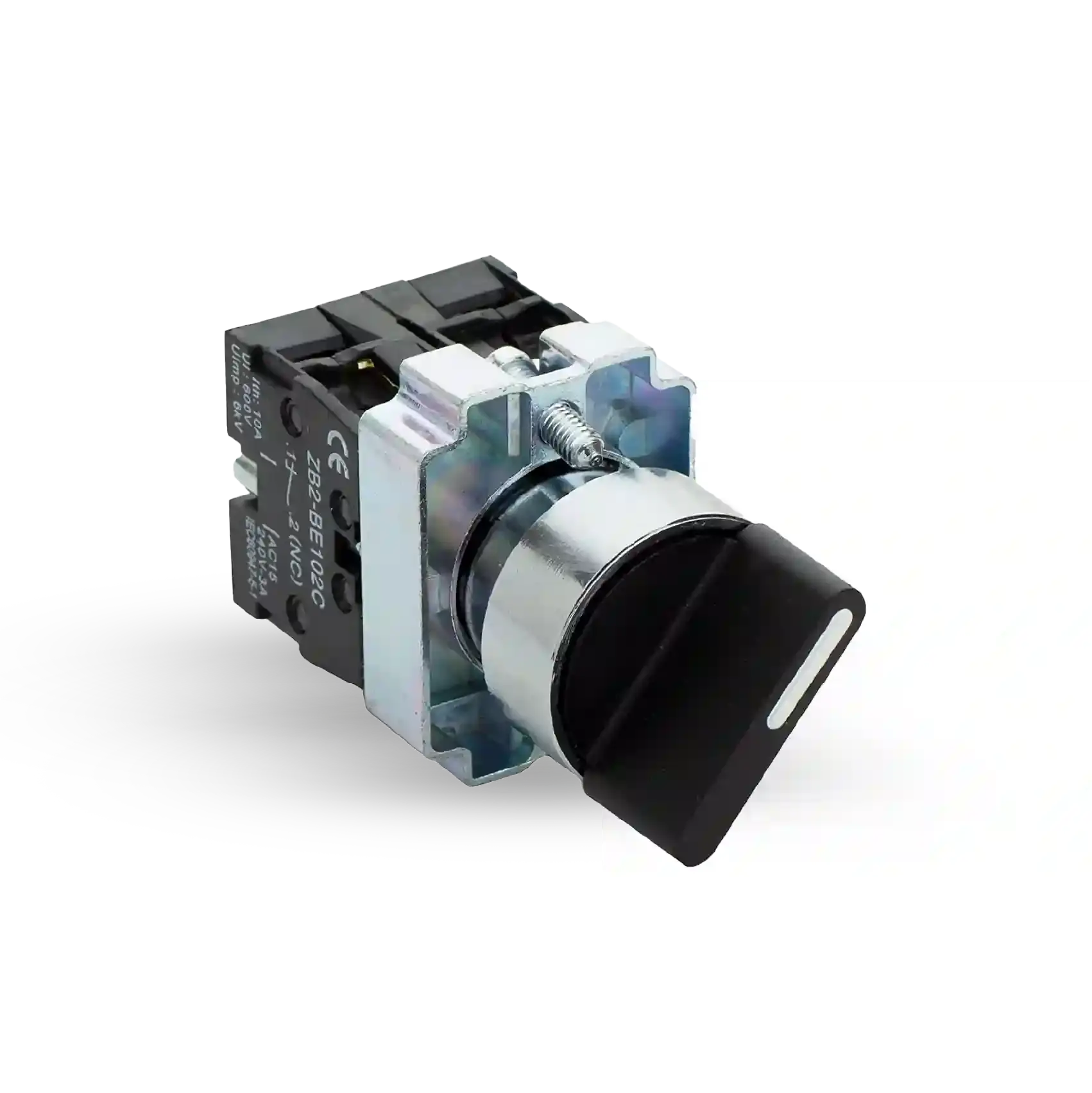 Shopcorp 3 Position Maintained Selector Rotary Switch - Waterproof, 22mm, 220VAC and 10A Electrical Switch NO/NO