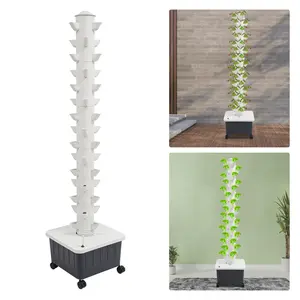 CNCEST 15-Tier Growing Tower 45-Plant Hydroponic Outdoor Indoor Vertical Garden Smart Garden Kit for Indoor Use