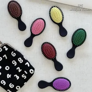 1PC Mini Hair brush, Cute Air Cushion Comb for Wet/Dry Hair, Portable Size, On-the-Go Styling, Travel Daily Essentials, Detangling Hairbrush for All Hair Types, Massage, Matte Texture, Multiple Colors, Birthday/Halloween/Christmas Gift, Party Favors