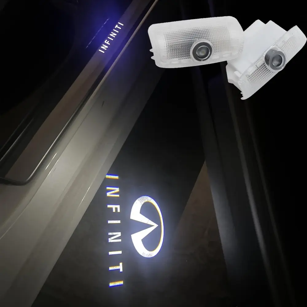 2pcs LED Car Door Logo Projector Lights, Welcome Puddle Lights, Compatible with Infiniti EX/M/FX/G/Q/QX Series, High-Power CREE Chips, 6500K White Light, No Error Codes, Plug and Play Installation