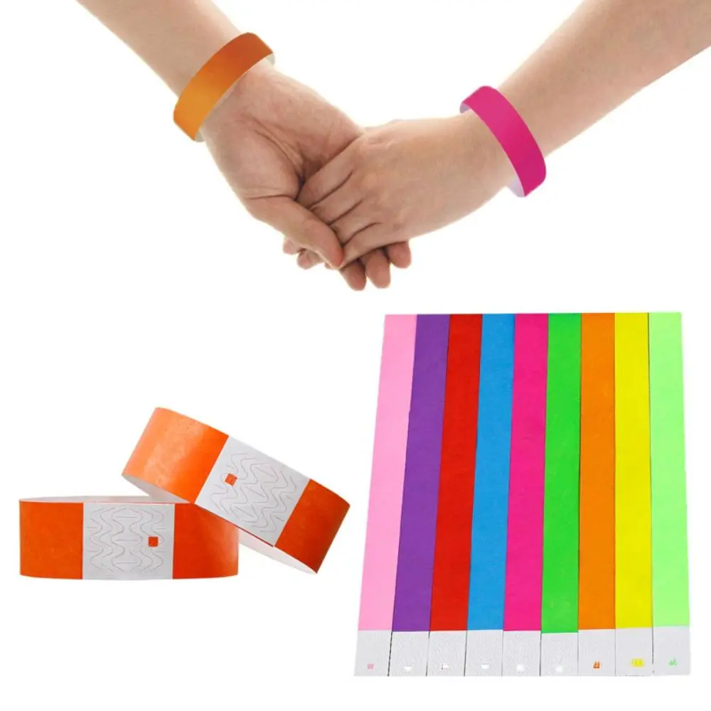 100PCS/Lot Count Tyvek Wristbands 3/4 Inch Disposable Waterproof Paper Wristbands for Party Playground Events Table Number
