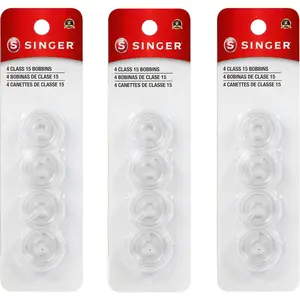 Bobbins Class 15 Transparent Plastic Bobbins -  Bobbins for Sewing Machine, Sewing Machine Bobbins, Sewing Machine Accessories, 12ct