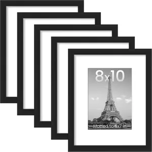 4/8 Pcs 8x10 Picture Frame - Black Wall Gallery Photo Frames, Display Pictures 5x7 with Mat or 8x10 Without, Modern Home Office Decor #FramedPhotos