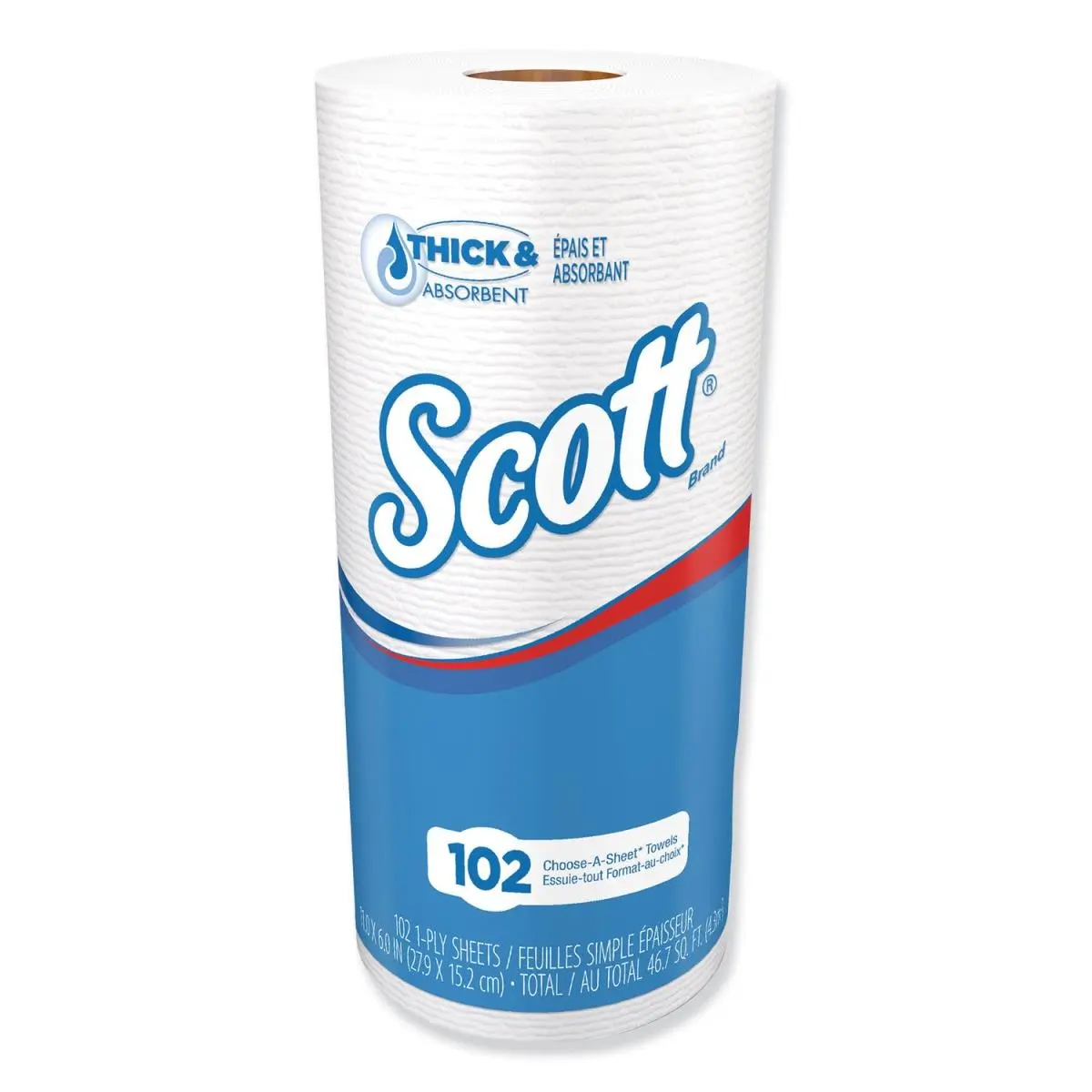 212 MAIN Disposable Choose-A-Sheet Mega Kitchen Roll Paper Towels, 102 Single-Ply Quick-Absorb Wipes, Household Cleaning Supplies for Home Care Use
