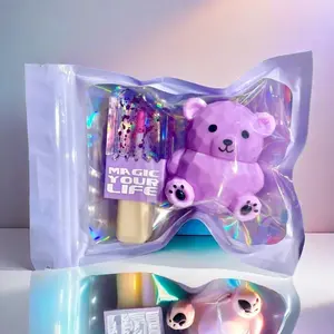 Lollipop Lipstick & Lip Gloss Set, 2 Counts/set Moisturizing Lipstick & Lip Gloss, Glossy Lip Glaze Stick, Plumping Lip Oil Lip Stick for Girls & Women, Glitter Lipgloss Makeup Cosmetic Moisturizer Moisture Hydrating Hydrate