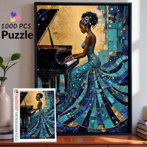 Elegant Piano Lady 1000 Pieces Jigsaw Puzzle New Relaxing Family Game for Brain Exercise Stress Relief Artistic Music Theme Challenging Adult Puzzle Beautiful Wall Décor Thoughtful Gift for Friends and Seniors 27.5x20inch 70x50cm Jigsaw Puzzle