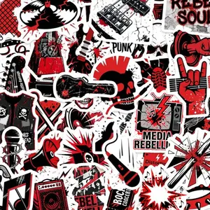 50pcs Punk Rock Cartoon Graffiti Stickers, Office Supplies and Notebook Accessories, for Decorating Scrapbooks, Computers, Water Bottles, Cars, Etc.