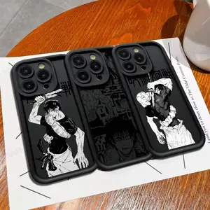 Classic Black & White Anime Manga Art Phone Case for iPhone 17 16 15 14 13 12 11 Pro Max Air, Soft Silicone Protective Cover, Classic Anime Fan Gift