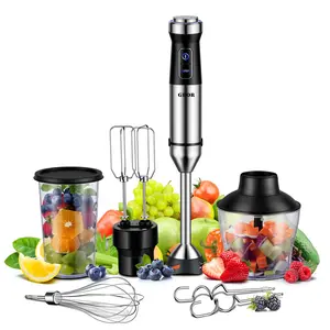 GDOR 1000W Immersion Hand Scratch Resistance Blender with 20 Speed & Turbo Mode, Dough Hooks, Beaker, Chopper & Titanium Blades, Portable Design