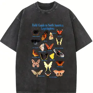 Lepidoptera Field Guide 90s Vintage T-Shirt, Retro Butterfly Moth Chart Tee, North American Insect Graphic Shirt, Bug Lover Nature Gift Top