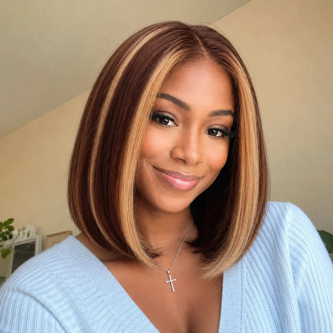 【FBT Shipment】CindiRiver 5x5 HD Lace Glueless Bob Wig Human Hair Wear and Go Pre Cut Lace Drawstring Pre Plucked Pre Bleached Knots 250% Density Highlight Bob wig for Black Women Beginner Friendly