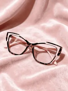 Women's Cat Eye Reading Glasses, Reading Eyeglasses, Fashion Color Block Design, Blue Light Protection, +1.0 to +4.0 Diopter, Comfortable and Lightweight