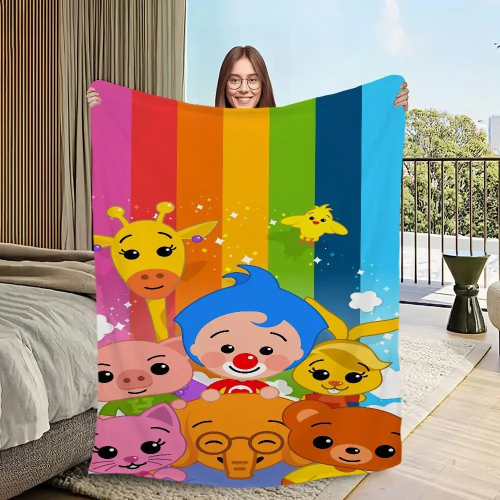 Ultra Gentle Cartoon Flannel Throw Hypoallergenic Plush Fabric Machine Washable Safe Nursery Stroller Essential Baby Shower Gift Snuggle Security Blanket For Newborns