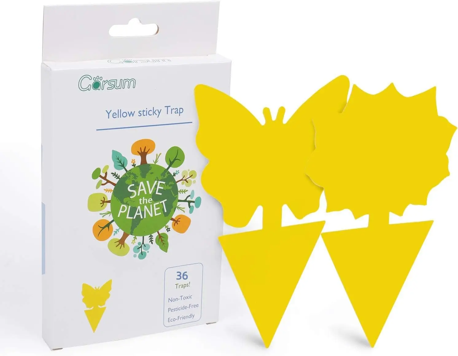 Garsum Fruit Fly Sticky Trap for Indoor & Outdoor, 36 Pack - Fungus Gnat Killer for Houseplant, Mosquitos, Flying Insect, White Flies