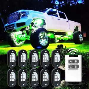 10Pods RGB LED Rock Lights Kit, App/Remote Control Music Mode, Timing Function, Waterproof Underglow Lights Remote Control led  lights outdoorfun
