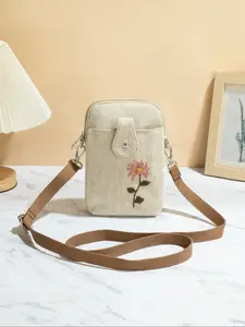 Bohemian Ethnic Style Original Design Handmade Embroidered Shoulder Boho Style Crossbody Bag, Fashionable Bohemian Bag, Multi-Layer Fashion Personalized Gift Phone Bag