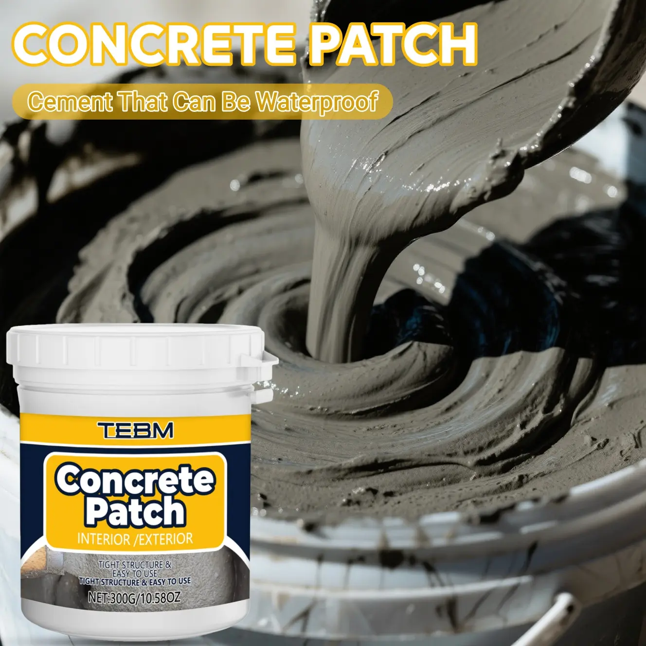 Quick-Drying Waterproof Concrete Repair Patch, Ideal for Wall Roof Floor Leaks Cracks Filling, RV Home Use, Crack Repair, Concrete Sealant Waterproof, Concrete Sealer, Cement Crack Repair, Concrete Crack Filler, Concrete Sealer Outdoor Waterproof