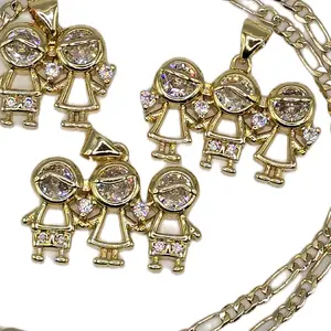 charms boys and girls perfecto regalo para mama tia sobrina abuela  gold plated cadena 45cm or 55cm 2mm