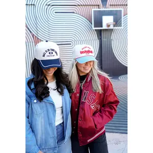 Ball is in your Court Navy Vintage Trucker Hat with Stripe on the Bill Adjustable Snapback