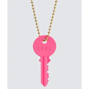 Color Classic Key Gold Ball Chain Necklace