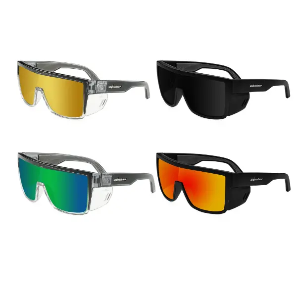 BUNDLE OF 4 BUZZ BOMB NON-POLARIZED Z87+ (Smoke, Green Mirror Crystal, Fire Red Mirror, Gold Mirror Crystal) BUNDLE OF 4 BUZZ BOMB NON-POLARIZED Z87+ (Smoke, Green Mirror Crystal, Fire Red Mirror, Gold Mirror Crystal)